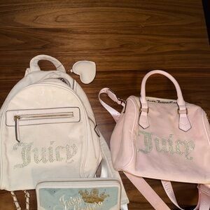 Juicy Couture Y2K Bundle- Small Backpack + Purse+ Wallet